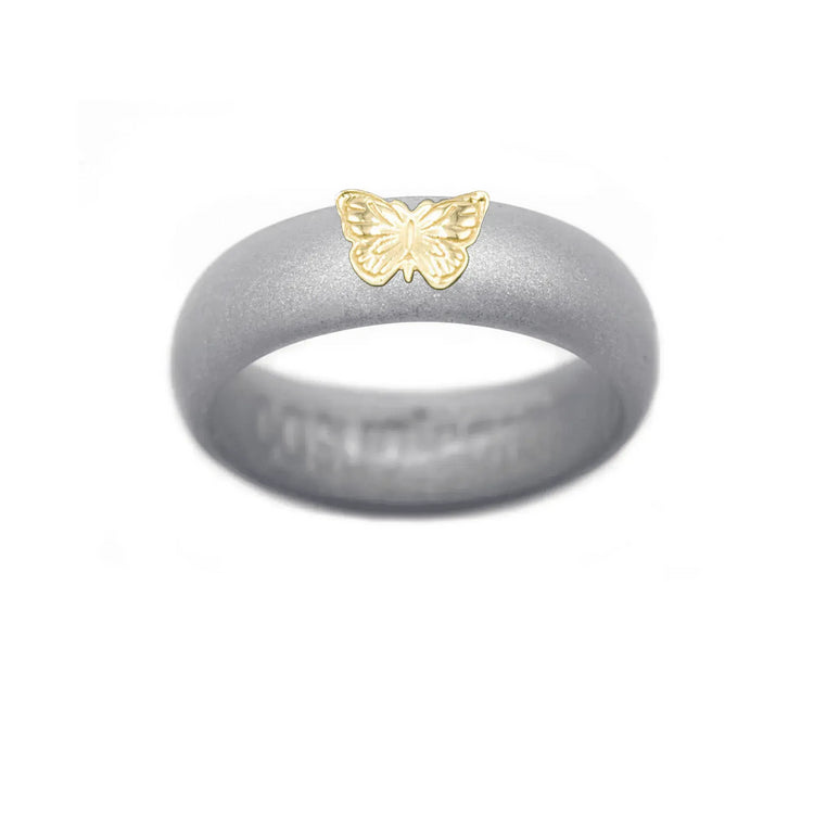 14K Butterfly Silicone Ring - Size 9