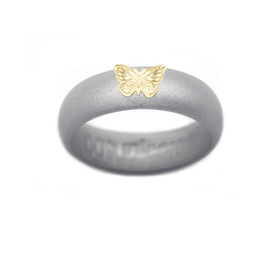 14K Butterfly Silicone Ring - Size 4