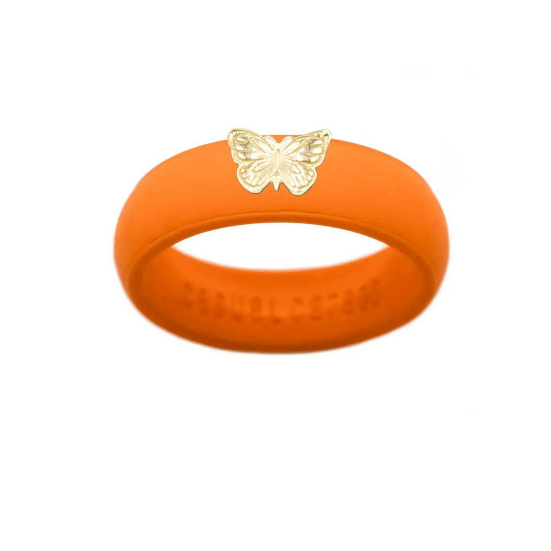 14K Butterfly Silicone Ring - Size 9