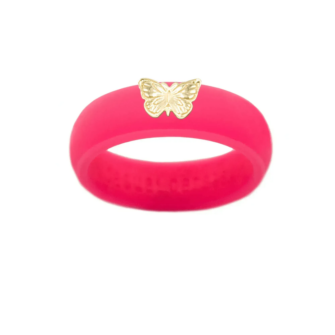 14K Butterfly Silicone Ring - Size 9