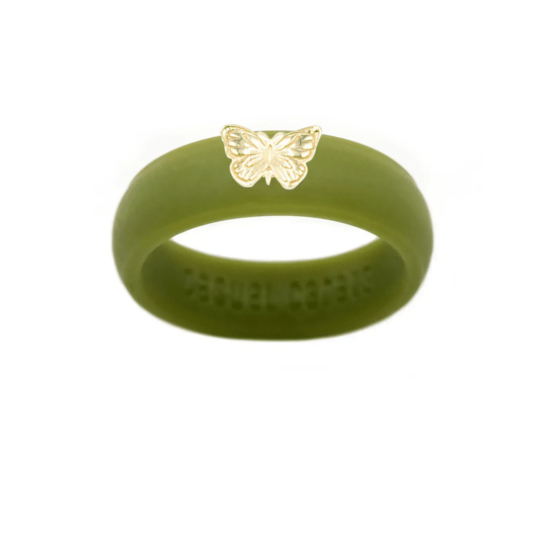 14K Butterfly Silicone Ring - Size 9