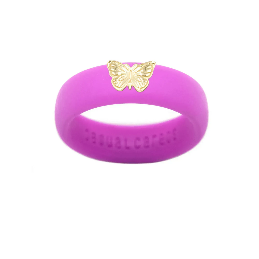 14K Butterfly Silicone Ring - Size 9