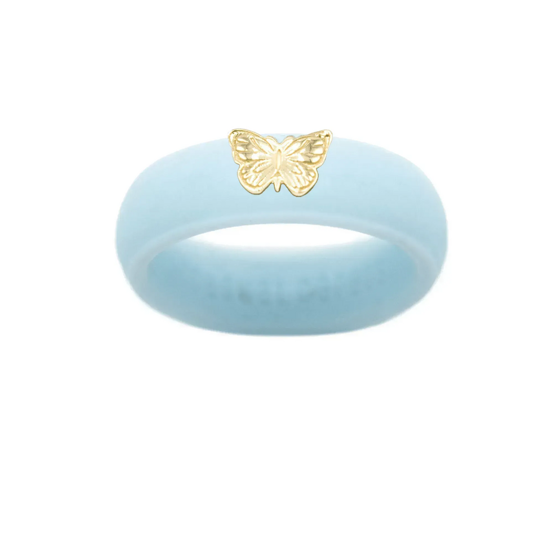 14K Butterfly Silicone Ring - Size 9