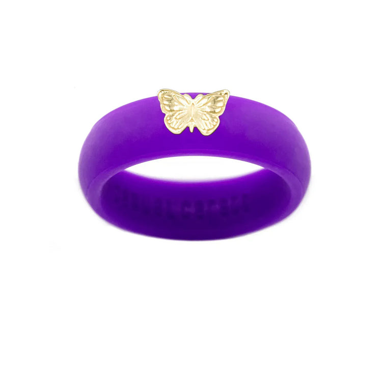 14K Butterfly Silicone Ring - Size 9