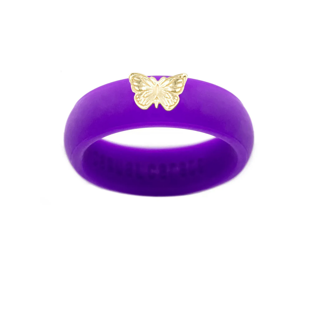 14K Butterfly Silicone Ring - Size 9
