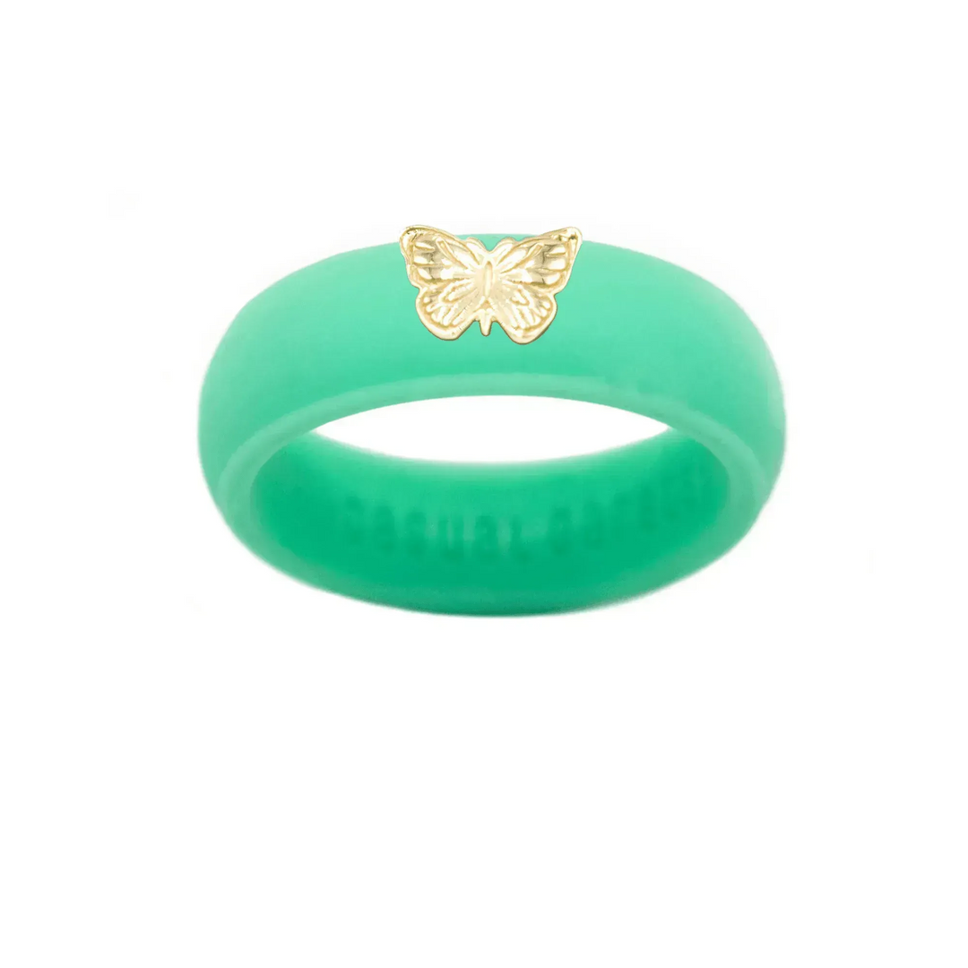 14K Butterfly Silicone Ring - Size 9