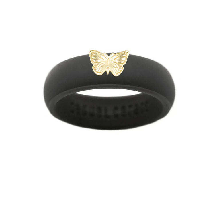 14K Butterfly Silicone Ring - Size 9