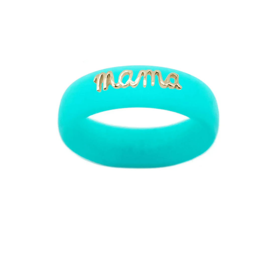 14K Gold "Mama" Silicone Ring - Size 6