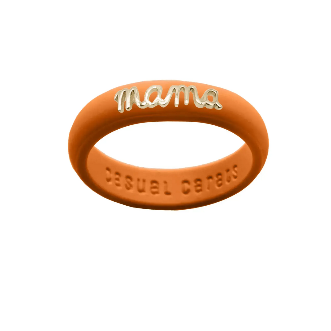14K Gold "Mama" Silicone Ring - Size 6