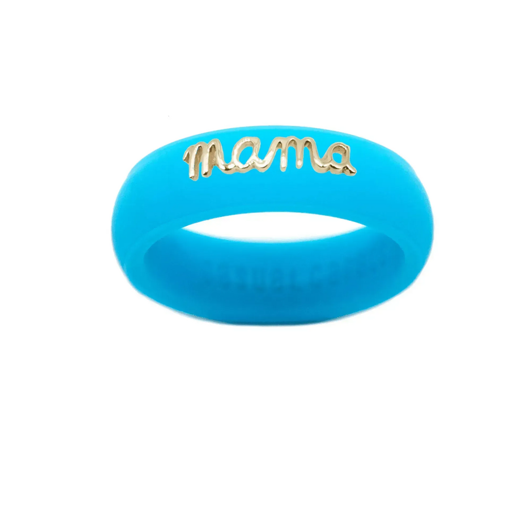 14K Gold "Mama" Silicone Ring - Size 6