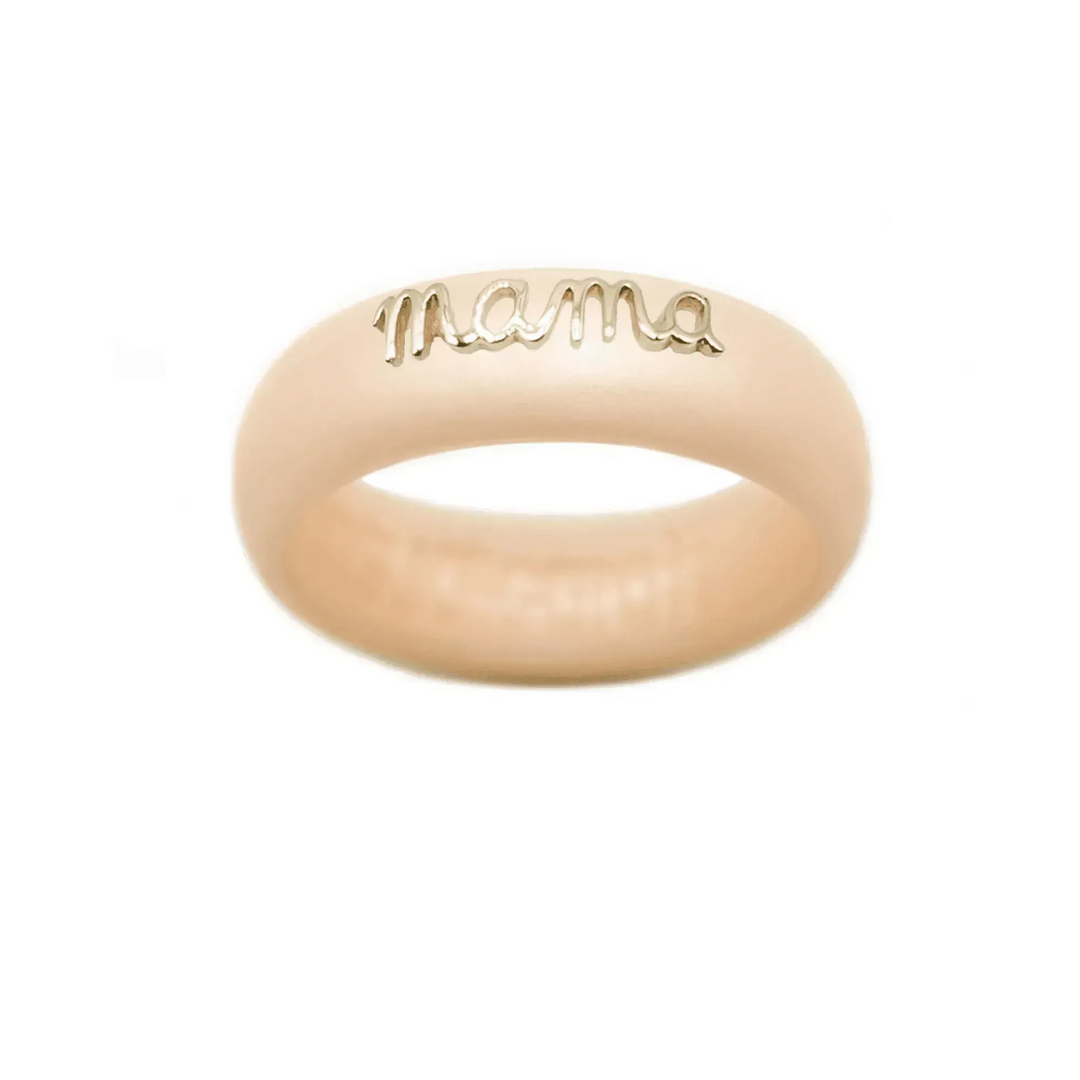 14K Gold "Mama" Silicone Ring - Size 6