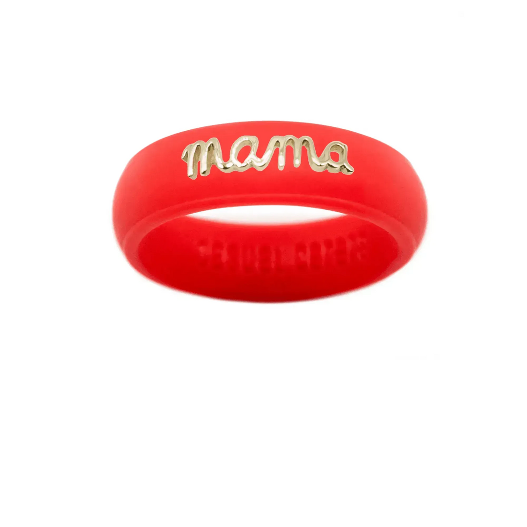 14K Gold "Mama" Silicone Ring - Size 6