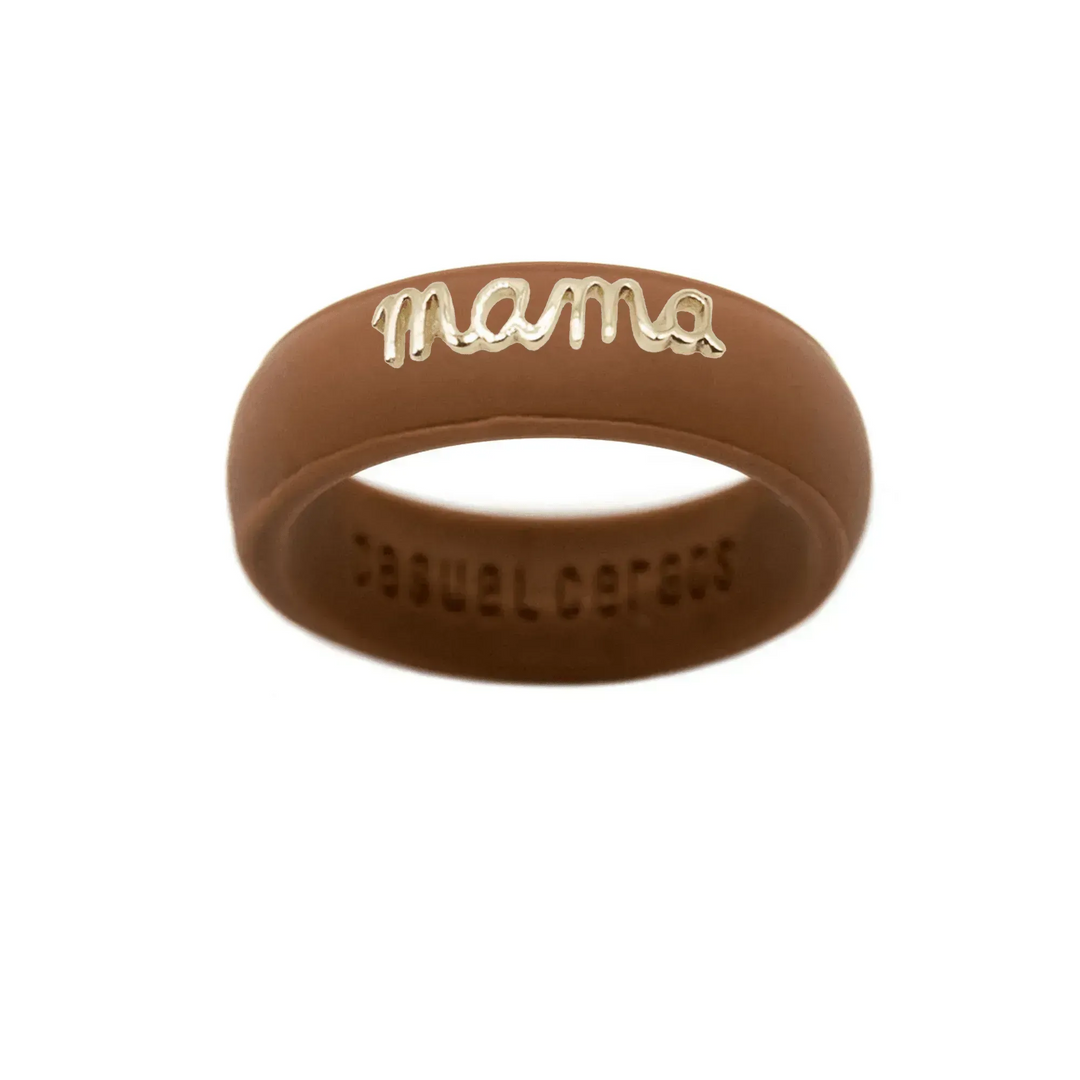 14K Gold "Mama" Silicone Ring - Size 6