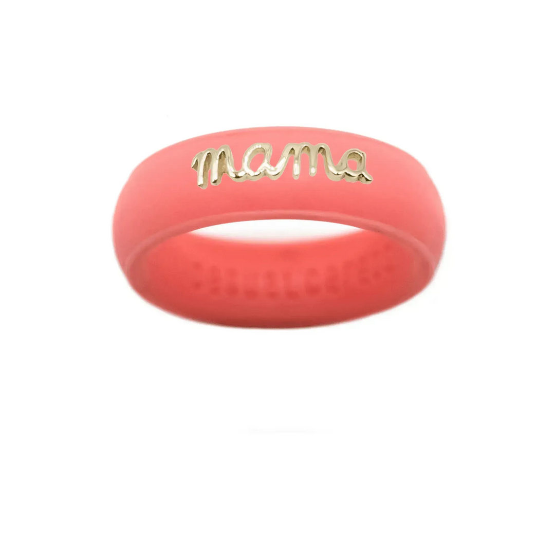 14K Gold "Mama" Silicone Ring - Size 6