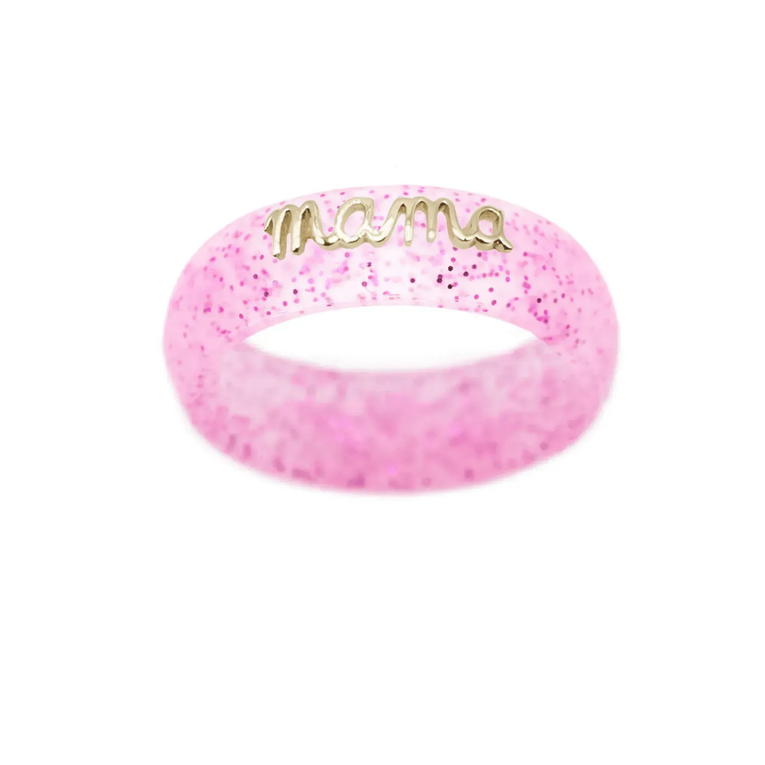 14K Gold "Mama" Silicone Ring - Size 6
