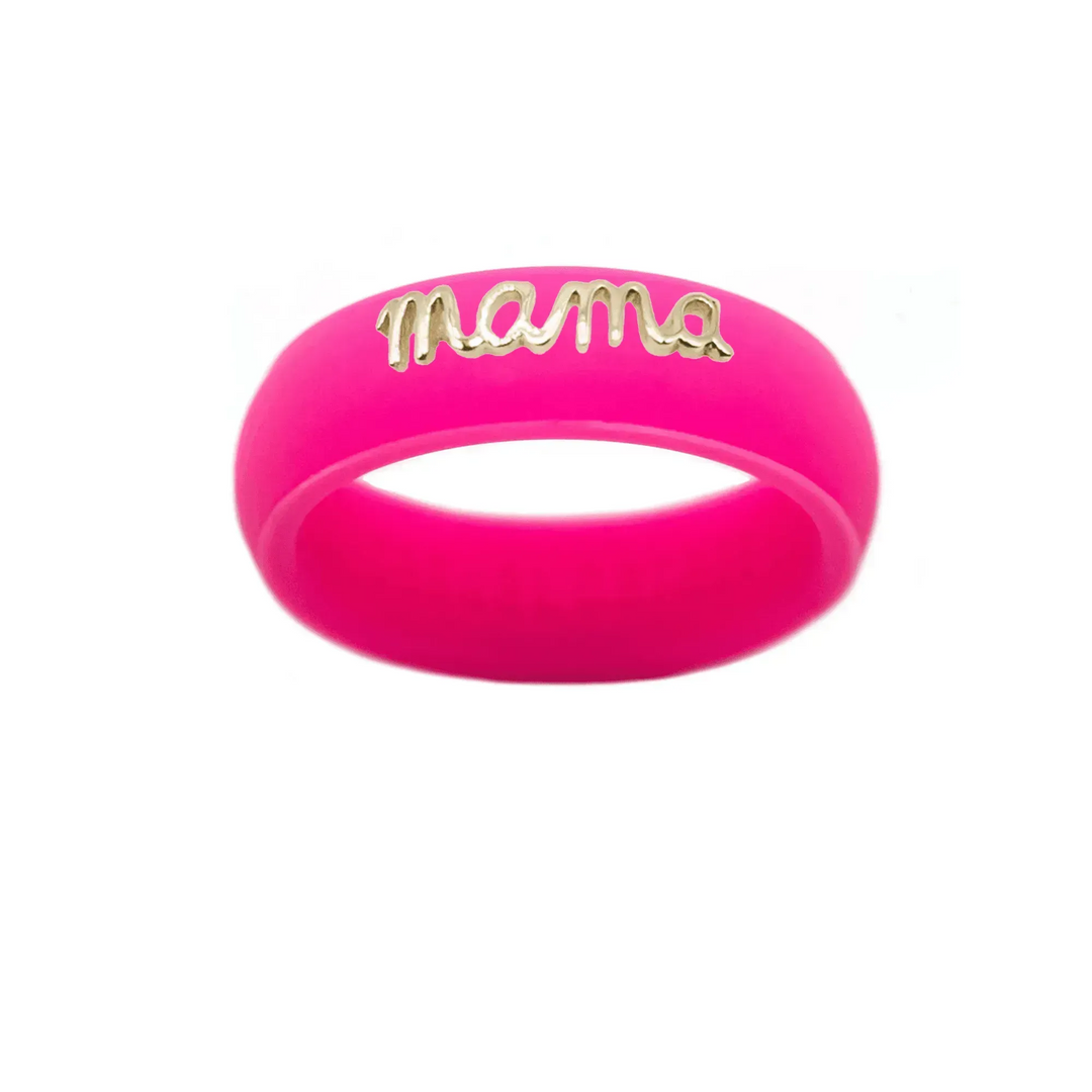 14K Gold "Mama" Silicone Ring - Size 6