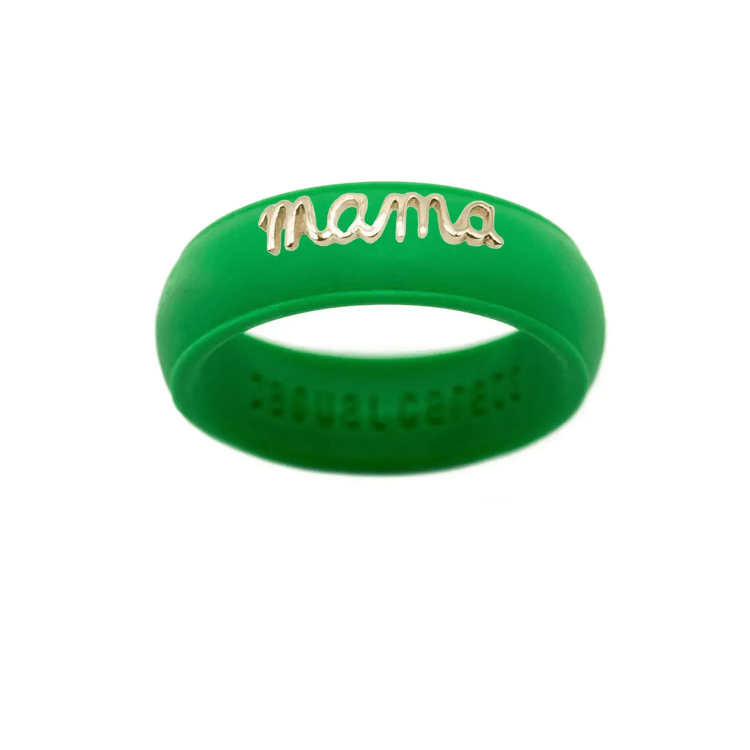 14K Gold "Mama" Silicone Ring - Size 9