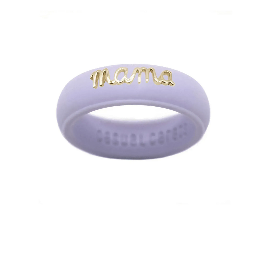 14K Gold "Mama" Silicone Ring - Size 6