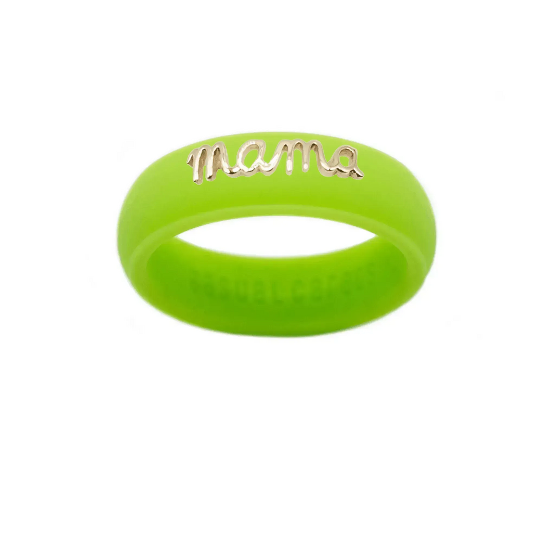 14K Gold "Mama" Silicone Ring - Size 6