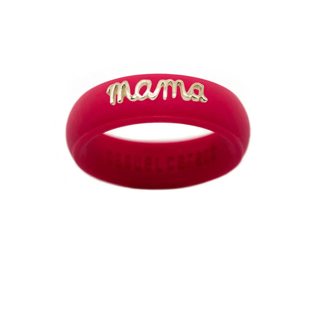 14K Gold "Mama" Silicone Ring - Size 6