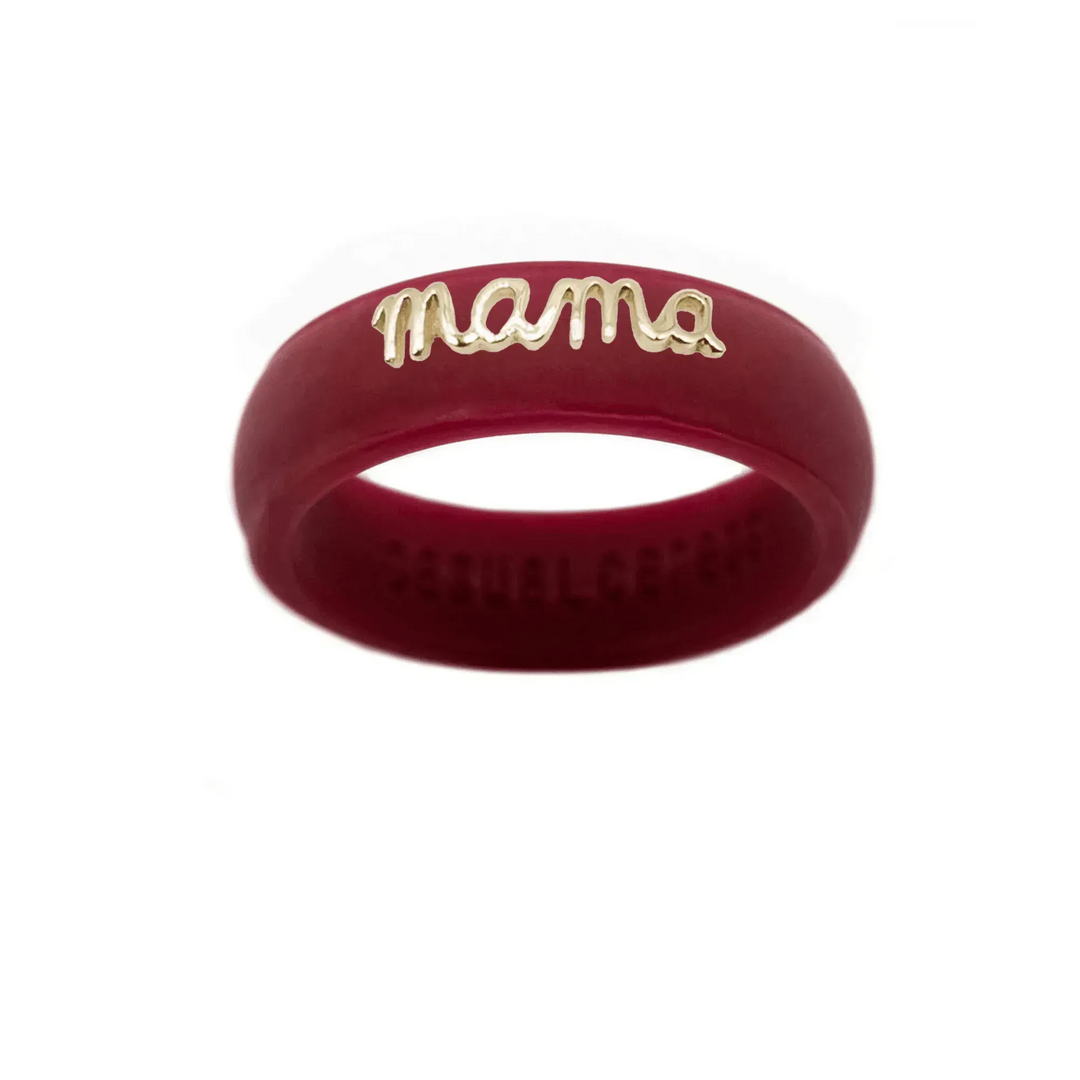 14K Gold "Mama" Silicone Ring - Size 6