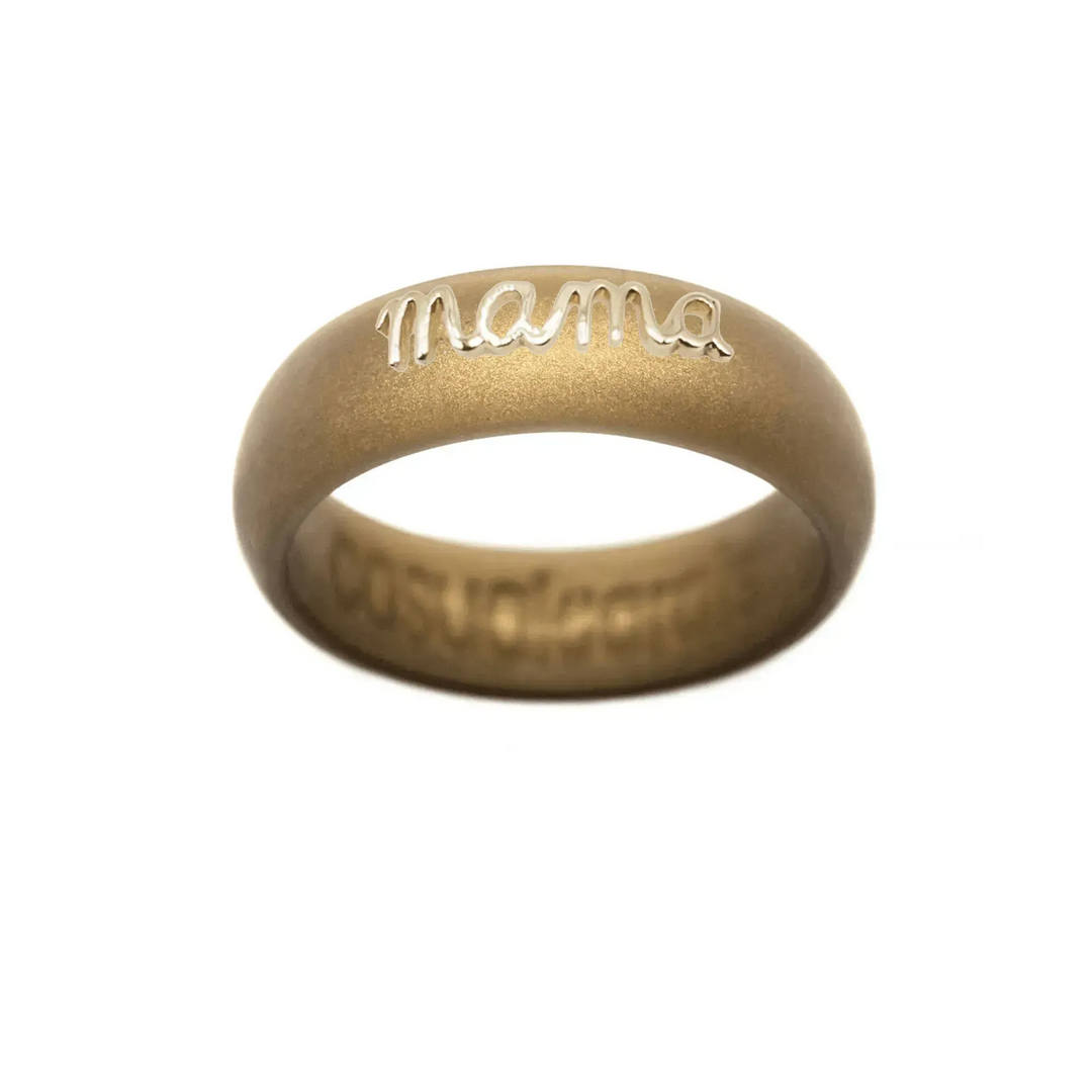 14K Gold "Mama" Silicone Ring - Size 6