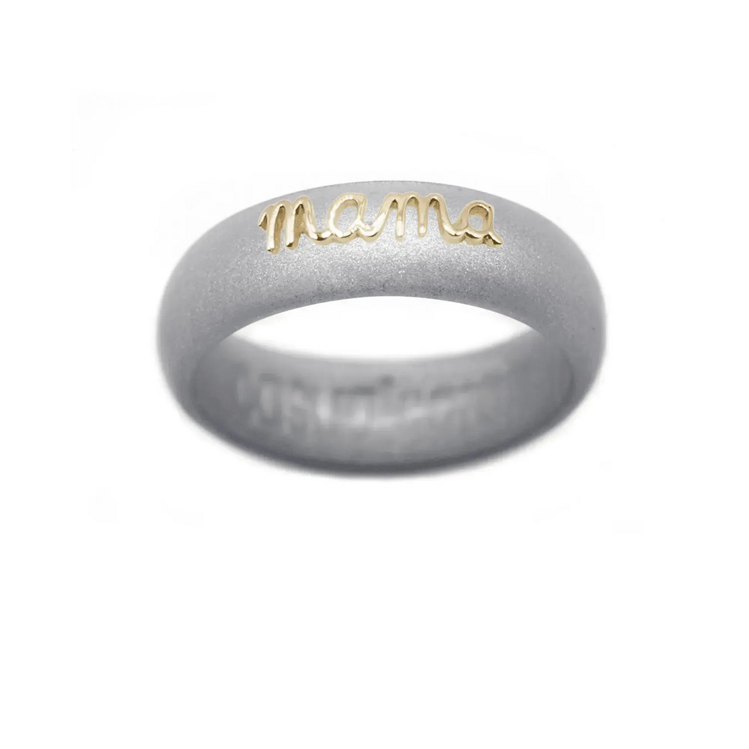 14K Gold "Mama" Silicone Ring - Size 7