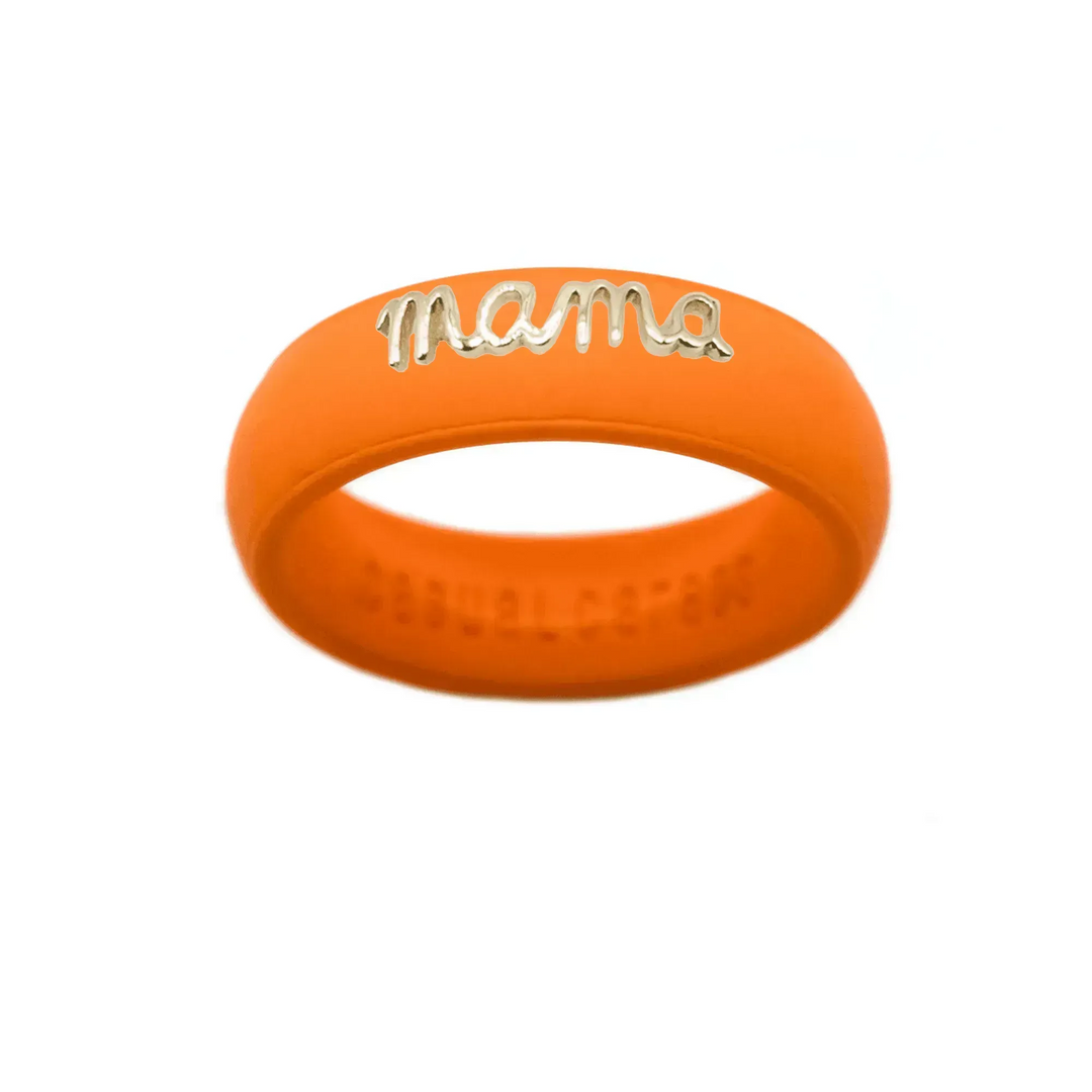 14K Gold "Mama" Silicone Ring - Size 6