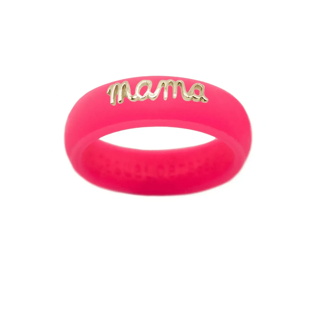 14K Gold "Mama" Silicone Ring - Size 6
