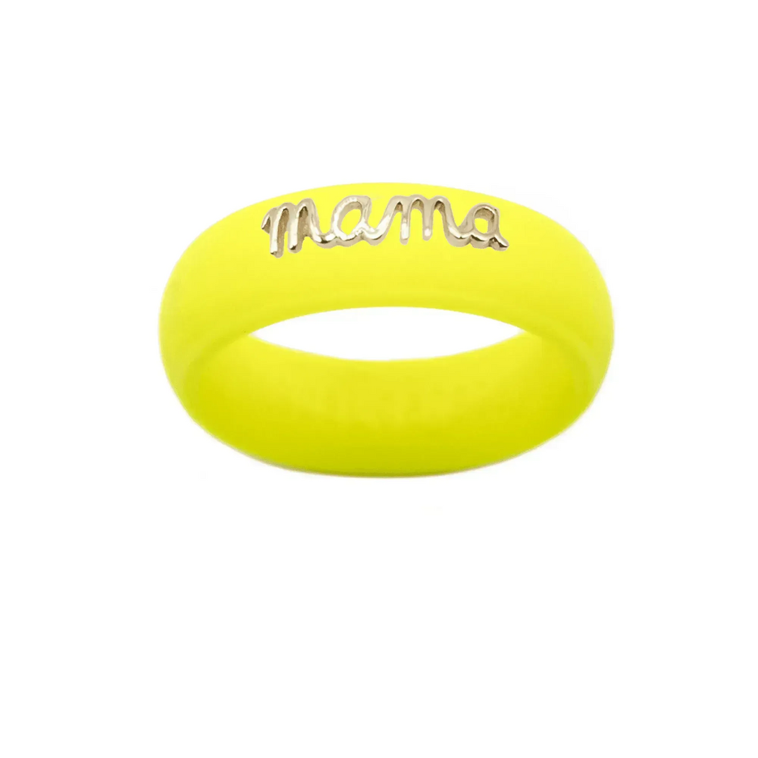 14K Gold "Mama" Silicone Ring - Size 6