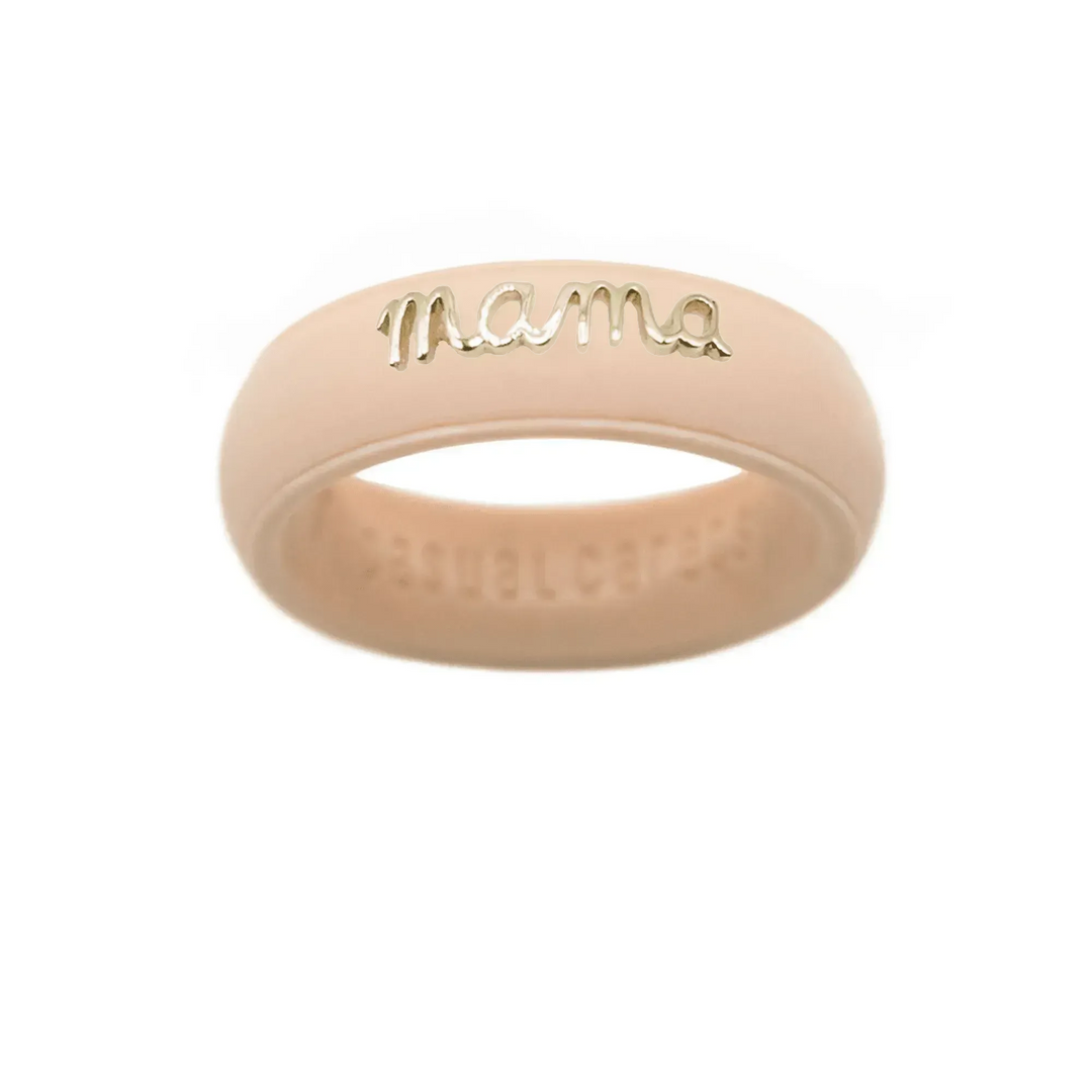 14K Gold "Mama" Silicone Ring - Size 7