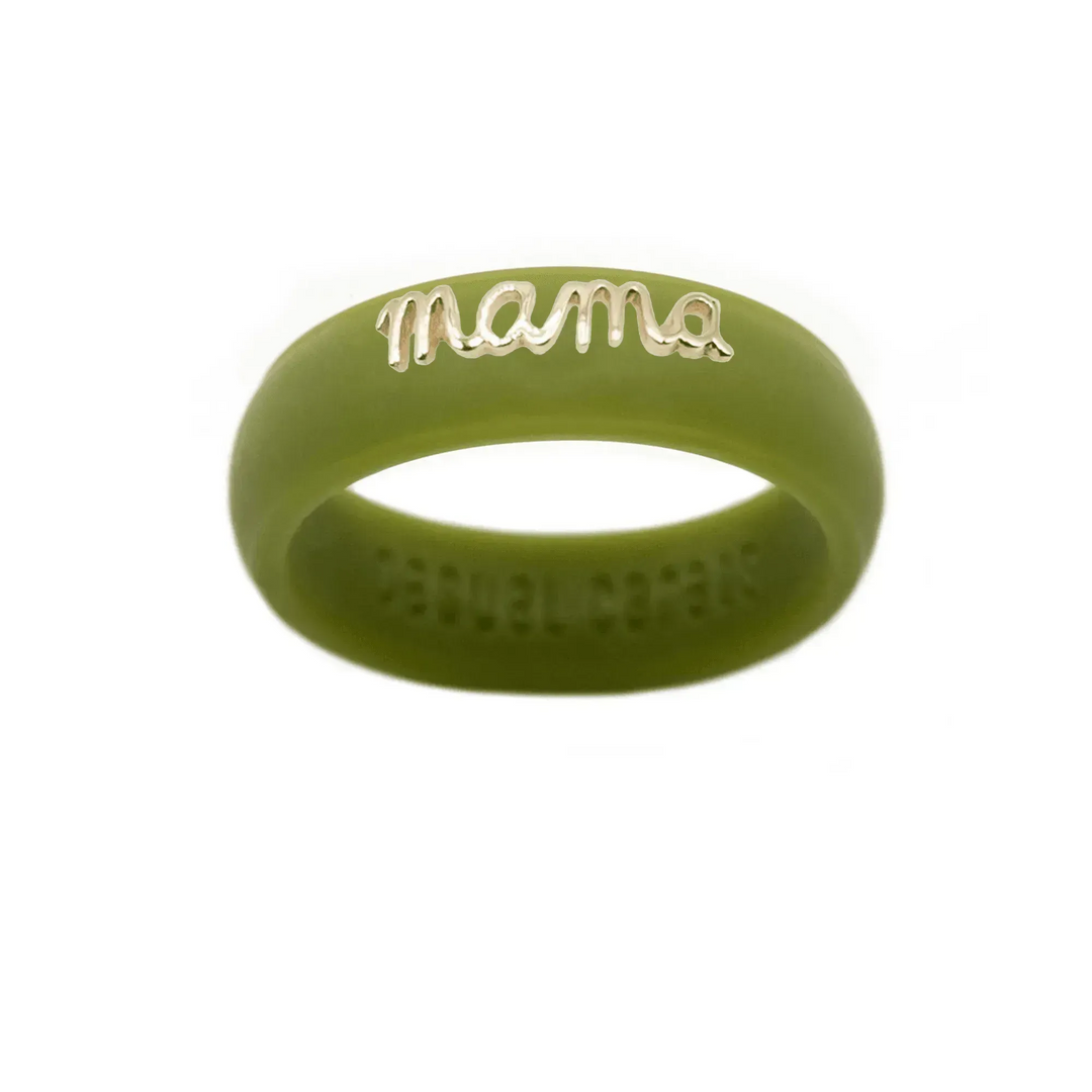 14K Gold "Mama" Silicone Ring - Size 7
