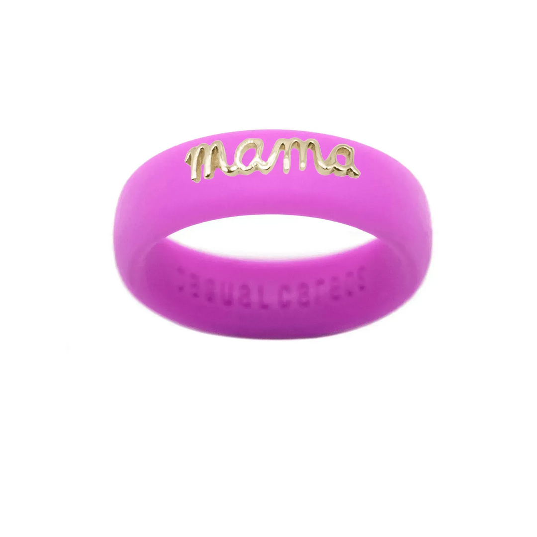 14K Gold "Mama" Silicone Ring - Size 6