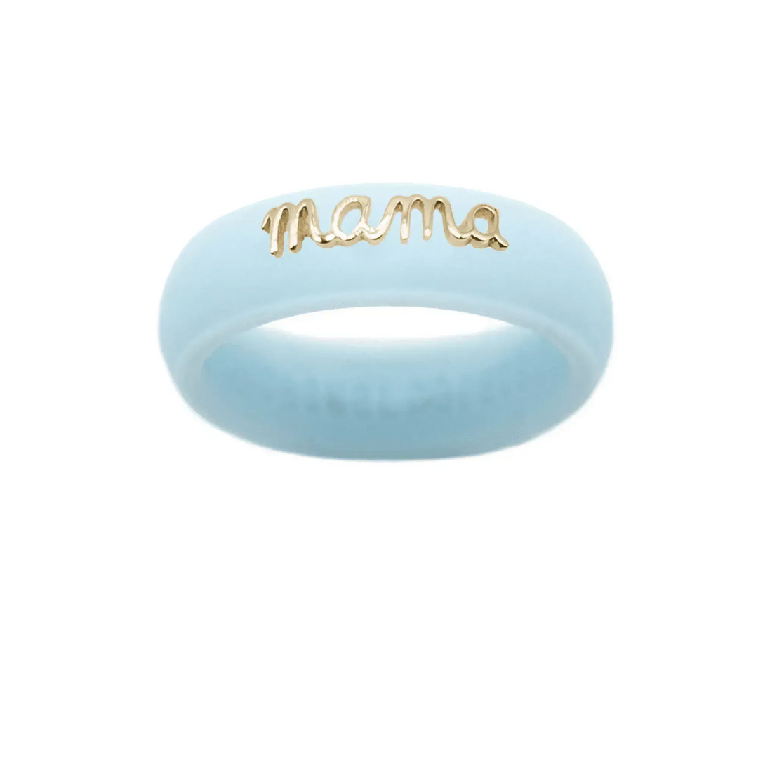 14K Gold "Mama" Silicone Ring - Size 6