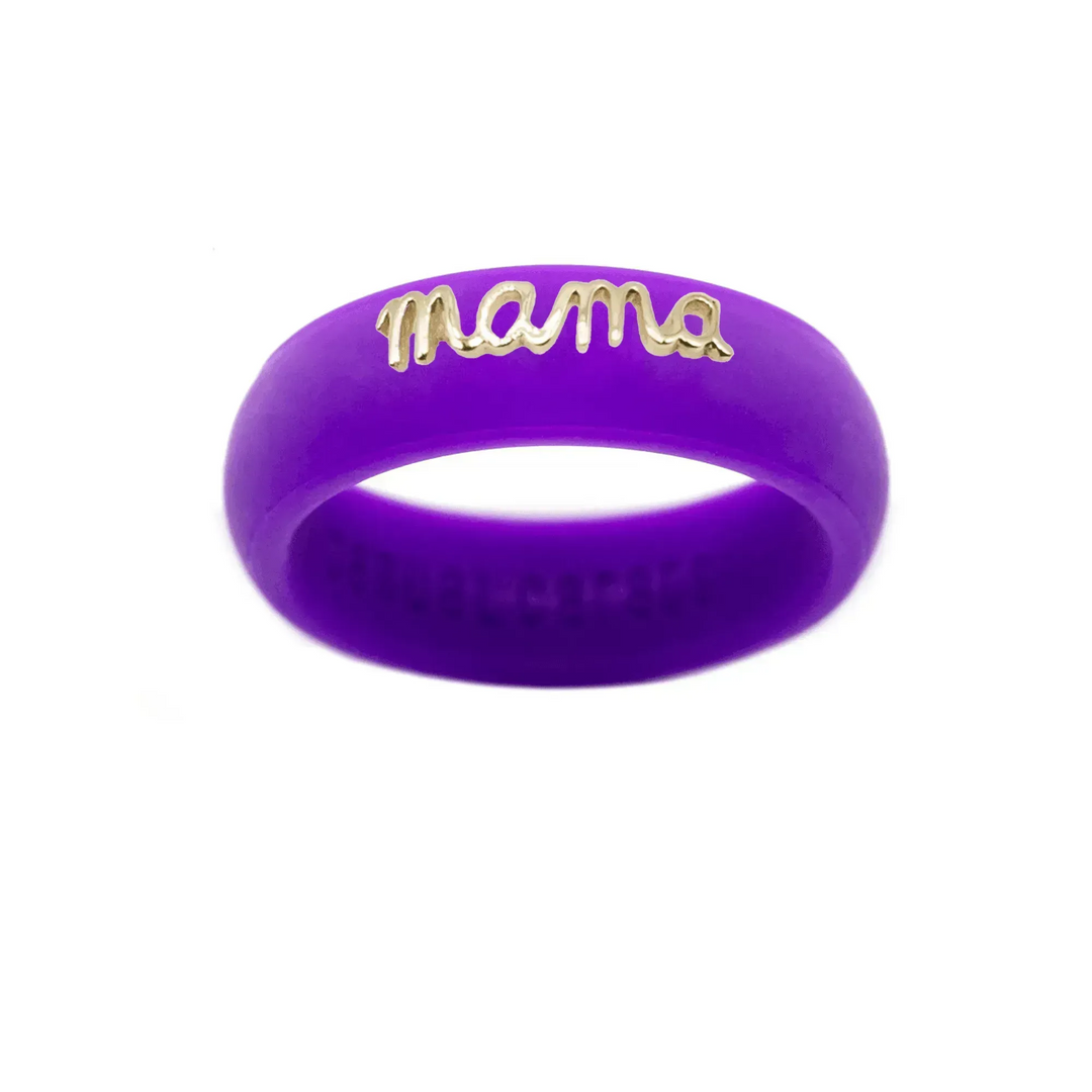 14K Gold "Mama" Silicone Ring - Size 6