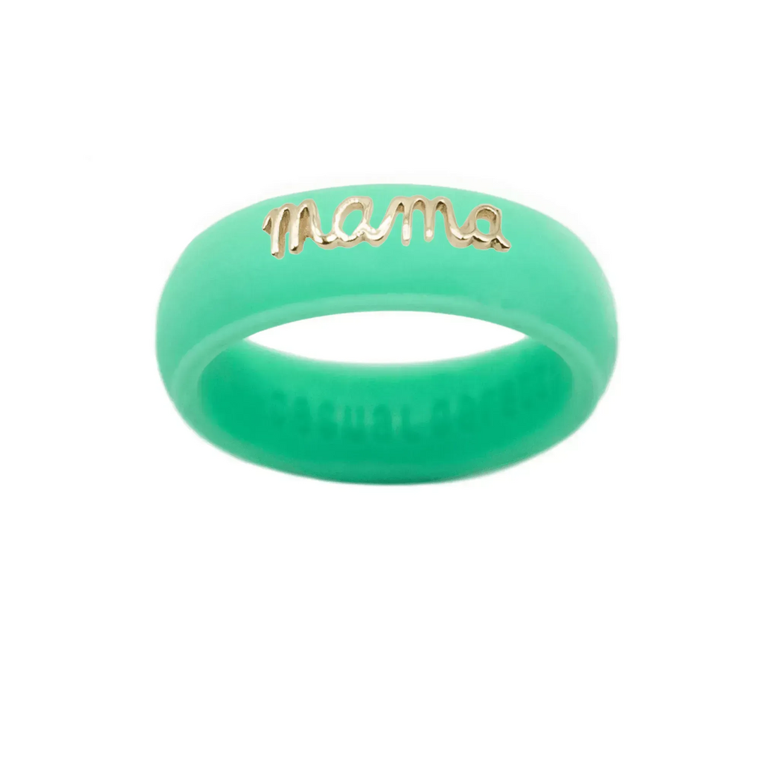 14K Gold "Mama" Silicone Ring - Size 6