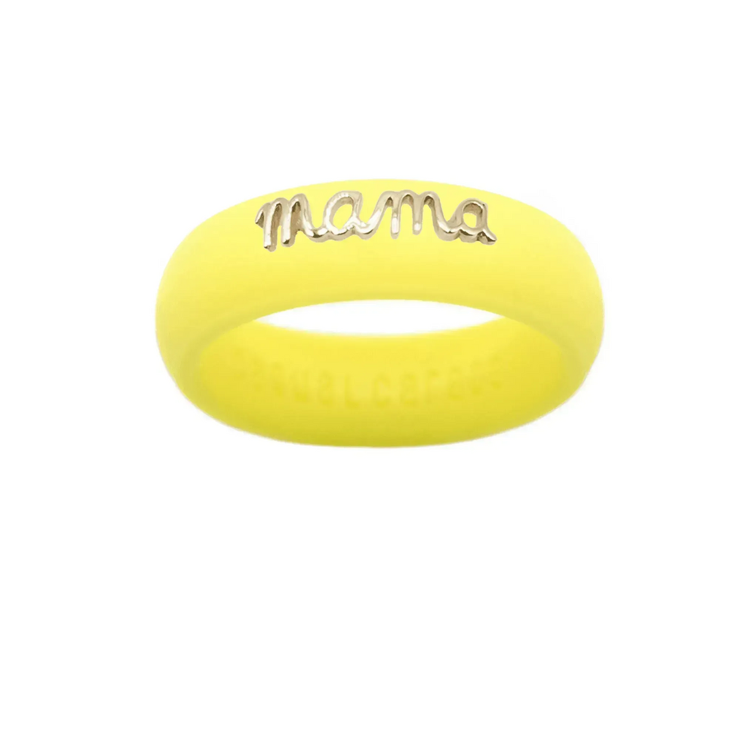 14K Gold "Mama" Silicone Ring - Size 6