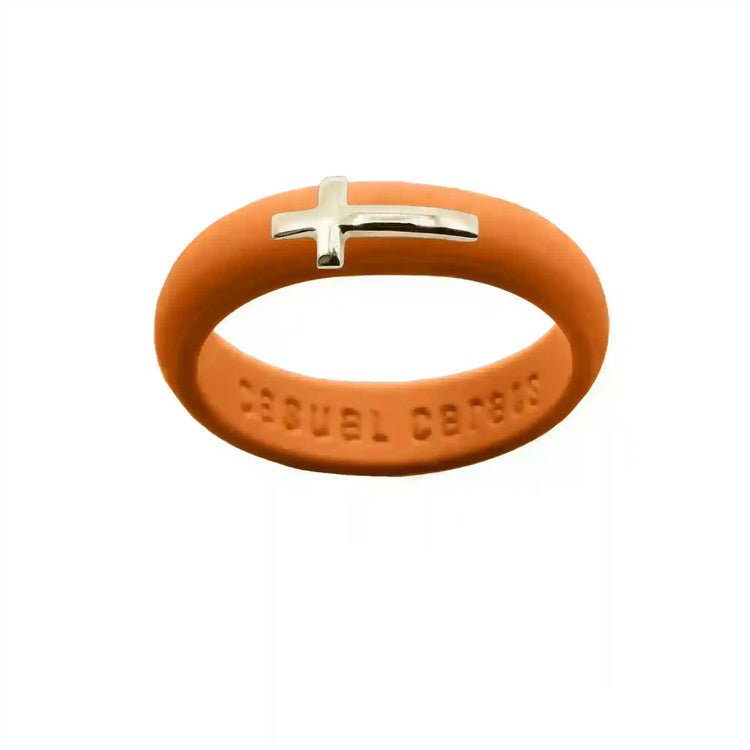 14K Sideways Cross Silicone Ring - Size 5