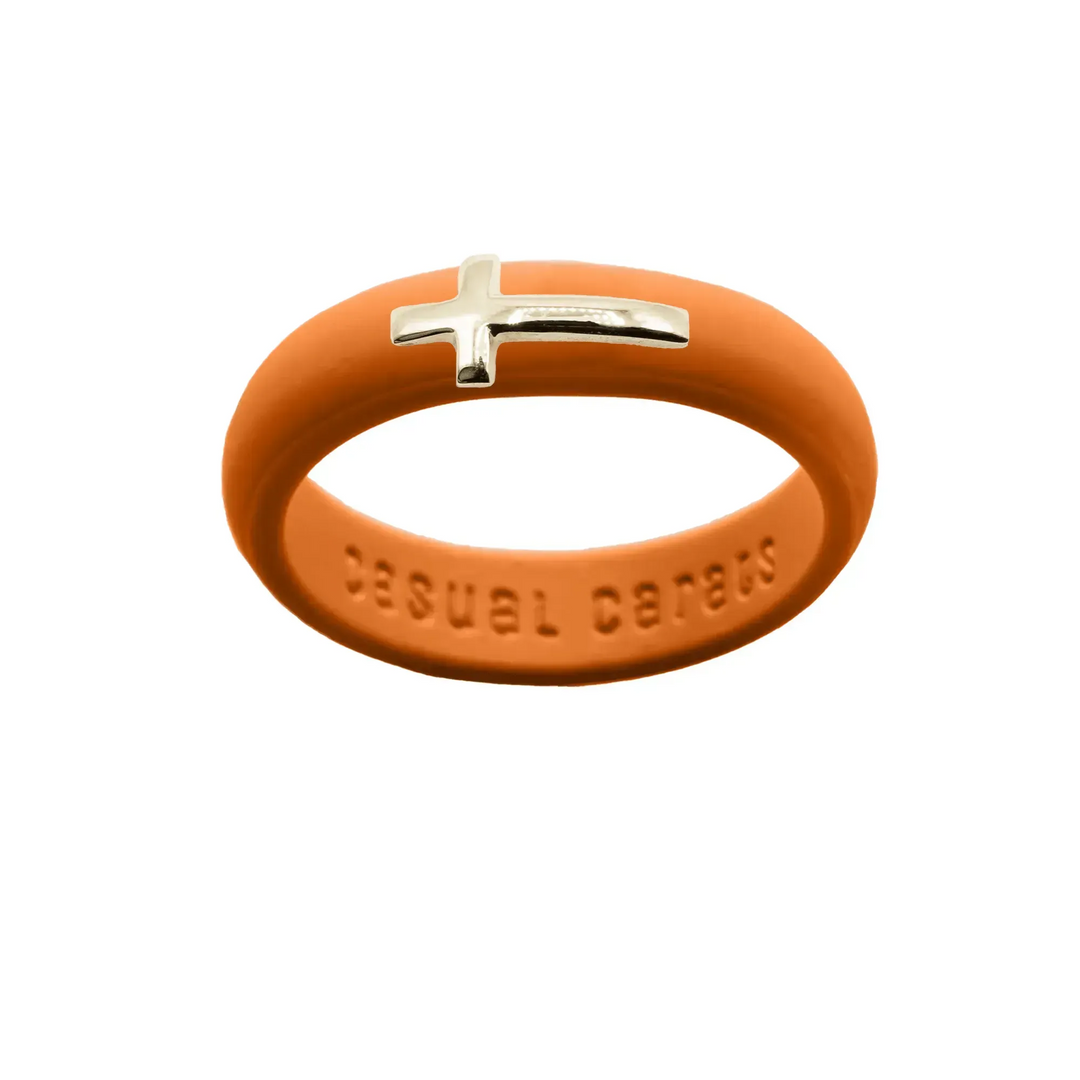 14K Sideways Cross Silicone Ring - Size 7