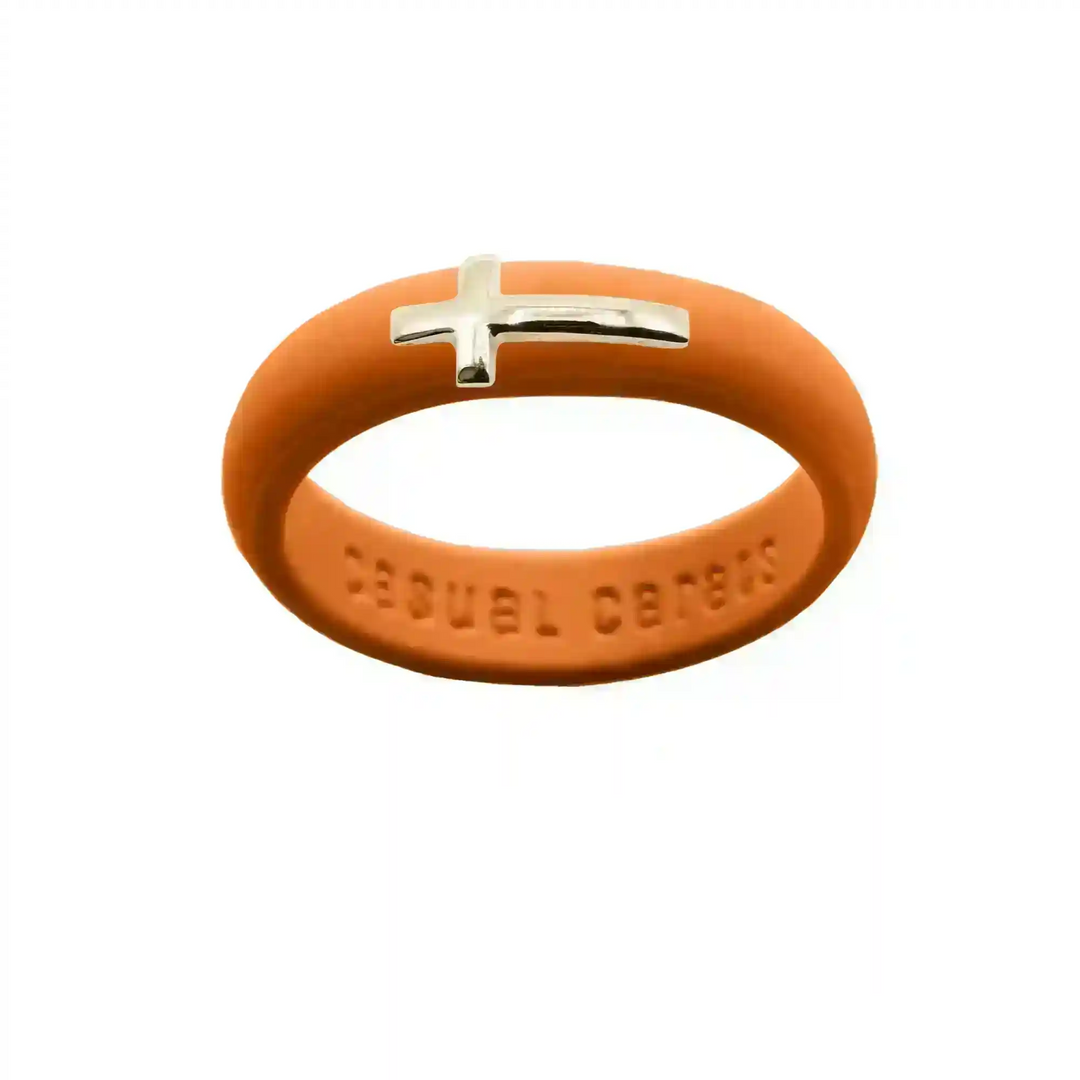 14K Sideways Cross Silicone Ring - Size 9