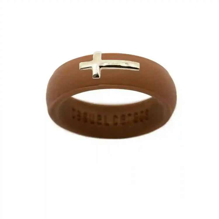 14K Sideways Cross Silicone Ring - Size 9