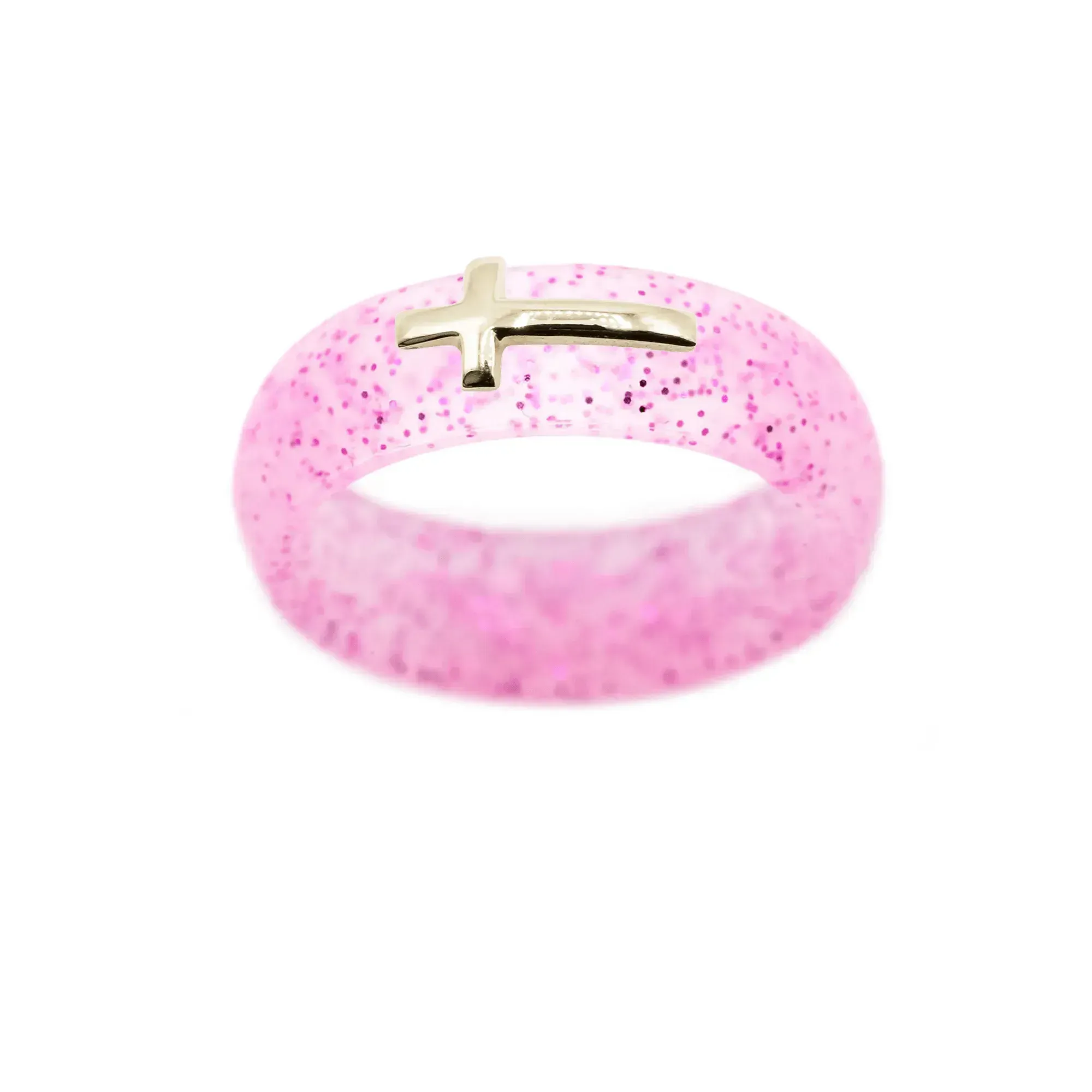 14K Sideways Cross Silicone Ring - Size 4