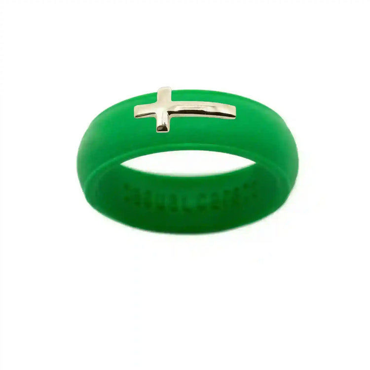14K Sideways Cross Silicone Ring - Size 9