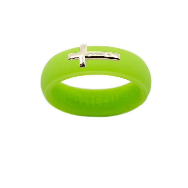 14K Sideways Cross Silicone Ring - Size 8