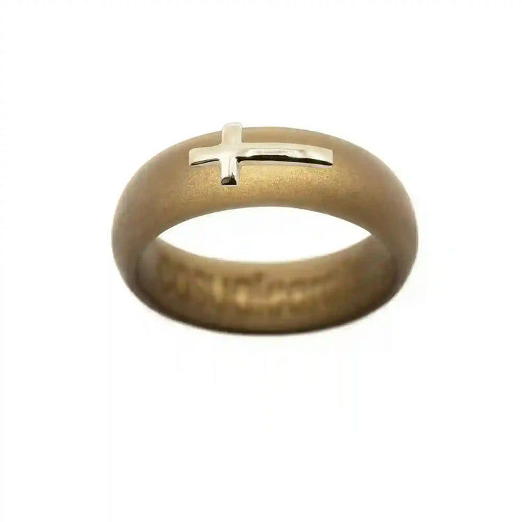 14K Sideways Cross Silicone Ring - Size 5
