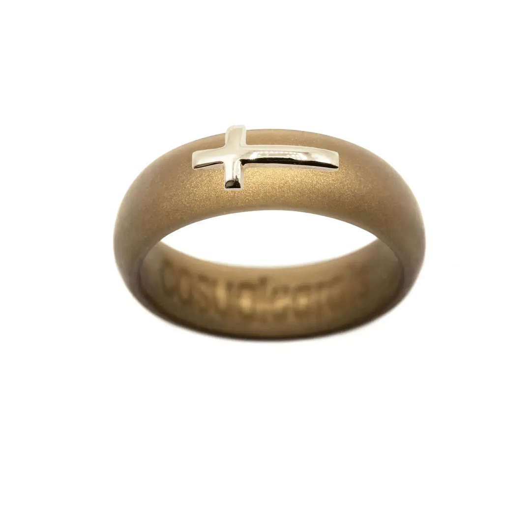14K Sideways Cross Silicone Ring - Size 6