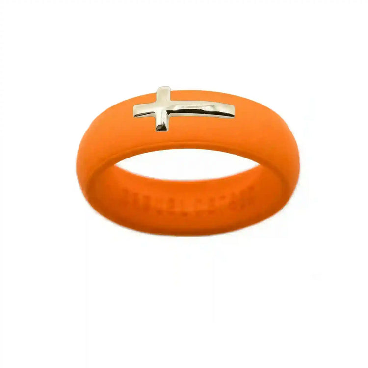 14K Sideways Cross Silicone Ring - Size 9