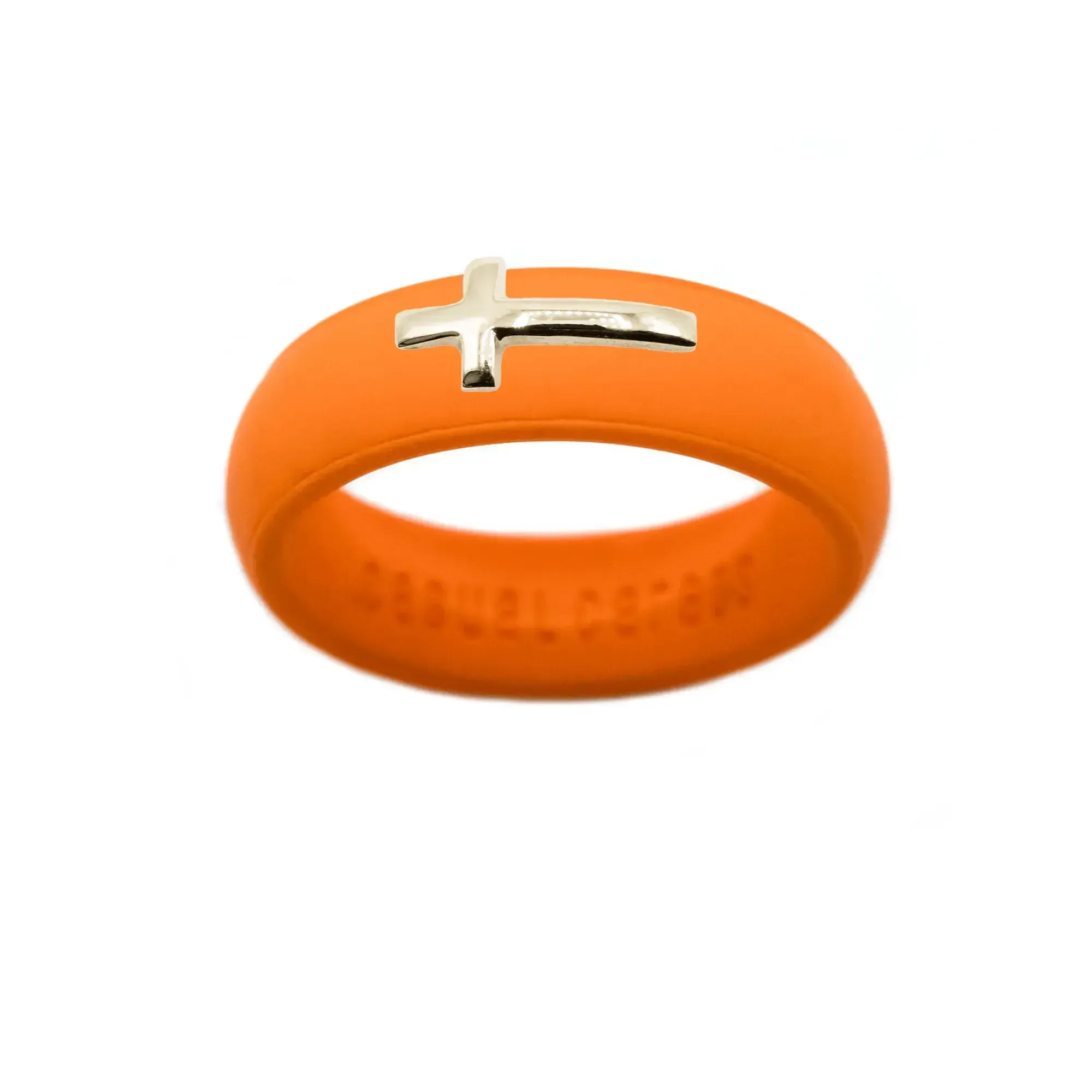 14K Sideways Cross Silicone Ring - Size 9