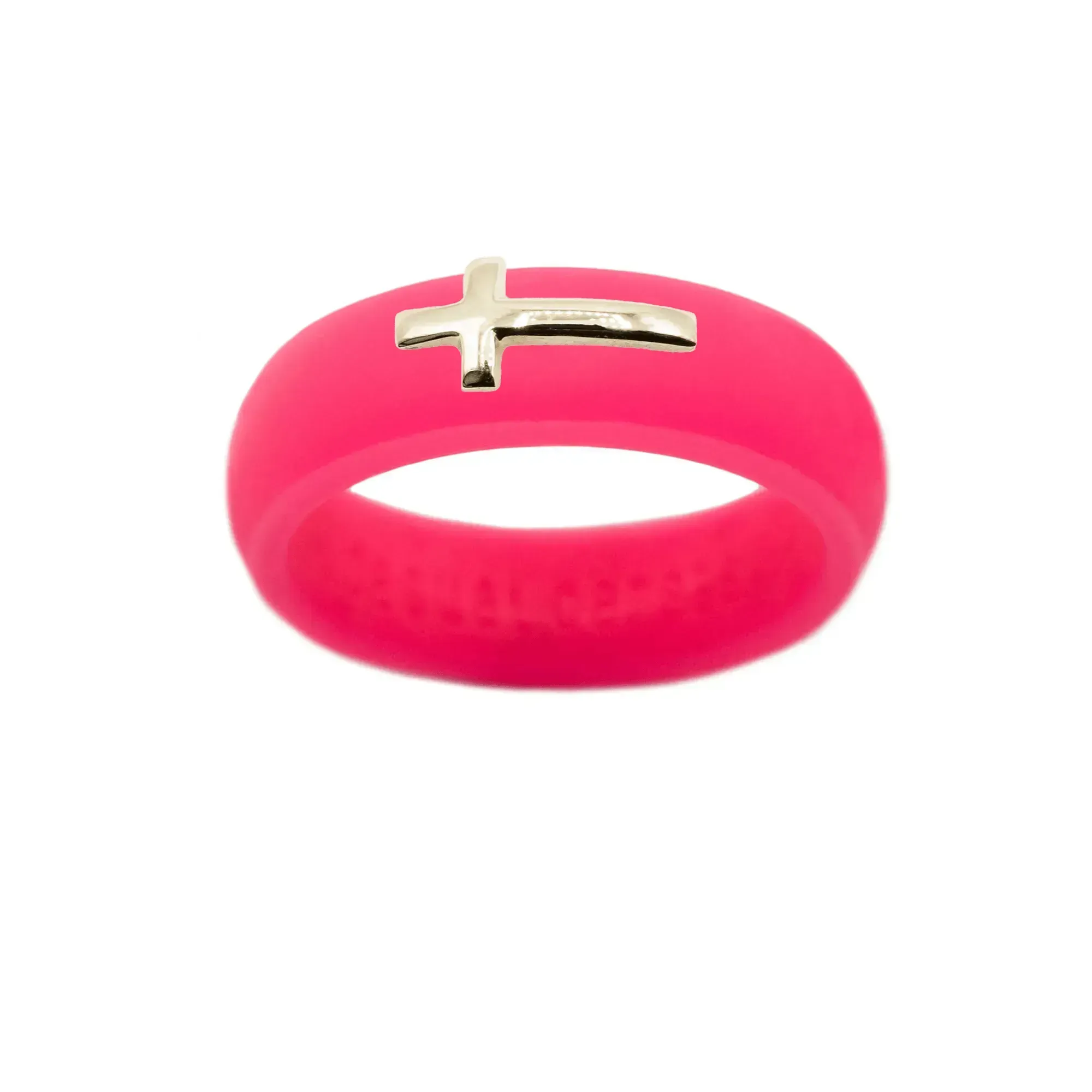 14K Sideways Cross Silicone Ring - Size 6