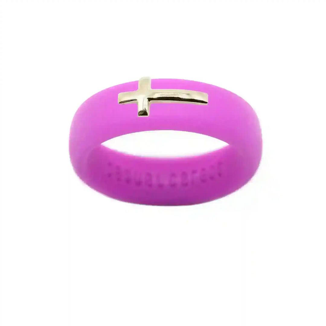 14K Sideways Cross Silicone Ring - Size 5